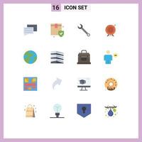 Universal Icon Symbols Group of 16 Modern Flat Colors of mission business adjustable archive target Editable Pack of Creative Vector Design Elements