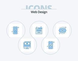 Web Design Blue Icon Pack 5 Icon Design. server. http. access. error. mobile vector