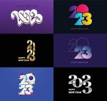 Big Set of 2023 Happy New Year logo text design 2023 number design template vector