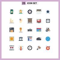 Set of 25 Modern UI Icons Symbols Signs for gain audio cursor river historic Editable Vector Design Elements