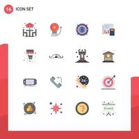 Pack of 16 creative Flat Colors of financial business web budget accounting Editable Pack of Creative Vector Design Elements