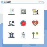 Modern Set of 9 Flat Colors and symbols such as watch development insight develop code Editable Vector Design Elements