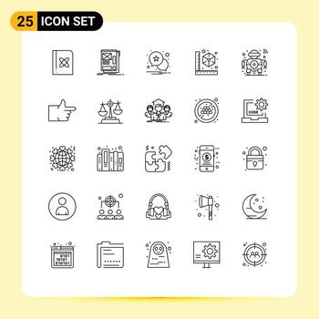 25 Creative Icons Modern Signs and Symbols of robot printer development model cube Editable Vector Design Elements