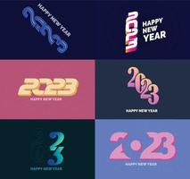 Big Collection of 2023 Happy New Year symbols Cover of business diary for 2023 with wishes vector