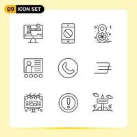 Set of 9 Modern UI Icons Symbols Signs for teacher education mobile conference celebrate Editable Vector Design Elements