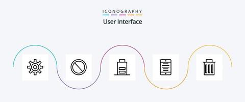 User Interface Line 5 Icon Pack Including interface. user. battery. smartphone. interface vector