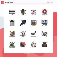 16 Creative Icons Modern Signs and Symbols of arrow trash wedding basic place Editable Creative Vector Design Elements