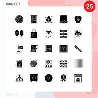 25 Thematic Vector Solid Glyphs and Editable Symbols of gadget devices shops computers graphic Editable Vector Design Elements