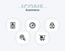 Ecommerce Line Icon Pack 5 Icon Design. ecommerce. shopping. badge. ecommerce. barcode vector