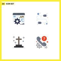 4 Creative Icons Modern Signs and Symbols of api ghost cable usb graveyard Editable Vector Design Elements