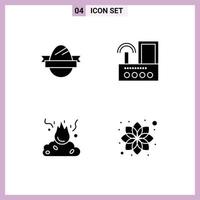 Mobile Interface Solid Glyph Set of Pictograms of easter egg burn holidays signal garbage Editable Vector Design Elements