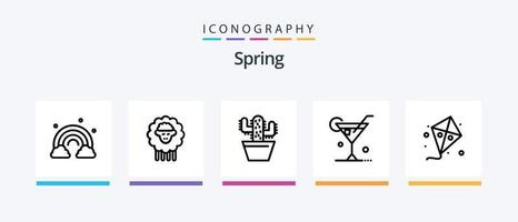 Spring Line 5 Icon Pack Including garden. spring. fly. nature. flower. Creative Icons Design vector