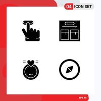 4 Solid Glyph concept for Websites Mobile and Apps click compass bag merraige 79 Editable Vector Design Elements