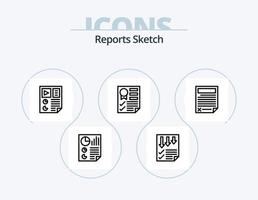 Reports Sketch Line Icon Pack 5 Icon Design. page. analytics. paper. seo. page vector