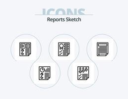 Reports Sketch Line Icon Pack 5 Icon Design. page. analytics. paper. seo. page vector