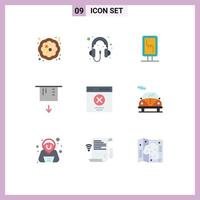 9 Universal Flat Color Signs Symbols of interface communication board money atm Editable Vector Design Elements