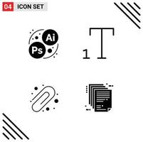 Universal Icon Symbols Group of Modern Solid Glyphs of branding document font education file Editable Vector Design Elements