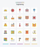 Creative Engineering 25 Flat icon pack  Such As network. building. crane. construction. tools vector