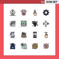 16 Creative Icons Modern Signs and Symbols of send setting protractor set basic Editable Creative Vector Design Elements