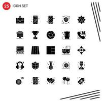 paquete de iconos de vector de stock de 25 signos y símbolos de línea para elementos de diseño de vector editables de seguridad de escudo móvil de solución de tapa