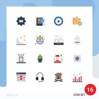 Mobile Interface Flat Color Set of 16 Pictograms of crescent gdpr online folder usa Editable Pack of Creative Vector Design Elements