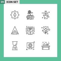 Set of 9 Vector Outlines on Grid for crypto ark multiplayer wifi nature Editable Vector Design Elements