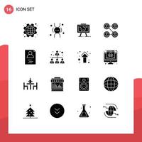 paquete de iconos de vector de stock de 16 signos y símbolos de línea para manos amigos conexiones de vida elementos de diseño de vector editables de foto