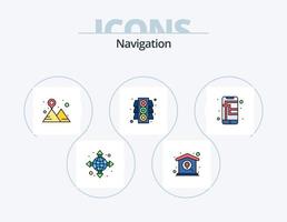 paquete de iconos llenos de línea de navegación 5 diseño de iconos. mapa. GPS. localización. localización. mapa vector