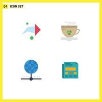 4 Thematic Vector Flat Icons and Editable Symbols of arrow database tea ireland network Editable Vector Design Elements