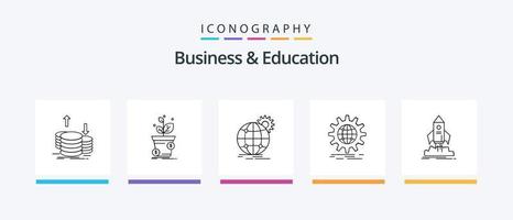 paquete de íconos de la línea 5 de negocios y educación que incluye efectivo. oro. promoción. chat. en línea. diseño de iconos creativos vector