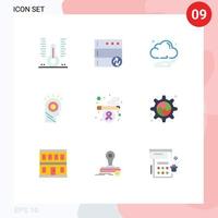 Universal Icon Symbols Group of 9 Modern Flat Colors of smoking cigarette cloud hat light Editable Vector Design Elements