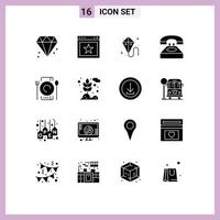 paquete de iconos de vector de stock de 16 signos y símbolos de línea para cometa de conversación de catering contáctenos elementos de diseño de vector editables de comunicación