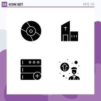 4 Creative Icons Modern Signs and Symbols of cd base device church new Editable Vector Design Elements