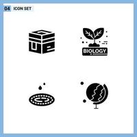 Group of Modern Solid Glyphs Set for hajj plant mecca biology water Editable Vector Design Elements
