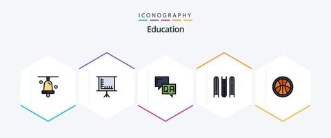 educación 25 paquete de iconos de línea completa que incluye educación. archivos respuesta. educación. vector