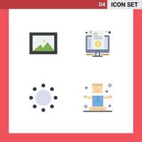 Mobile Interface Flat Icon Set of 4 Pictograms of album sign bill price symbols Editable Vector Design Elements