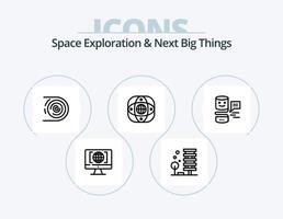 exploración espacial y próximas grandes cosas línea icono paquete 5 diseño de iconos. tela. paño. lámina. sin fin. ciclo vector