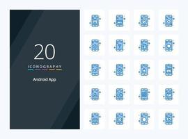 20 Android App Blue Color icon for presentation vector