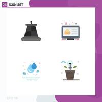 Editable Vector Line Pack of 4 Simple Flat Icons of buoy water creative control brainstorm Editable Vector Design Elements