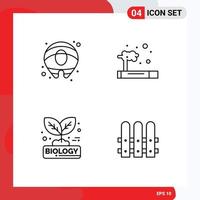 Group of 4 Filledline Flat Colors Signs and Symbols for summer leaf gas waste plant Editable Vector Design Elements