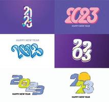 Big Collection of 2023 Happy New Year symbols Cover of business diary for 2023 with wishes vector