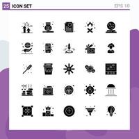 paquete de iconos vectoriales de stock de 25 signos y símbolos de línea para octubre halloween spa canadá fuego elementos de diseño vectorial editables vector