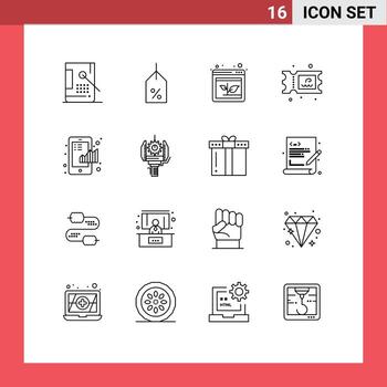 conjunto de 16 contornos vectoriales en la cuadrícula para aumentar el agua logística del parque gráfico elementos de diseño vectorial editables vector