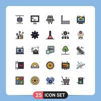 Universal Icon Symbols Group of 25 Modern Filled line Flat Colors of like favorites connection real estate online Editable Vector Design Elements