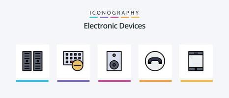 Devices Line Filled 5 Icon Pack Including electronics. technology. hardware. player. devices. Creative Icons Design vector