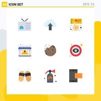 User Interface Pack of 9 Basic Flat Colors of cap labor cloud day hand Editable Vector Design Elements