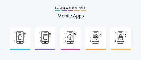 Mobile Apps Line 5 Icon Pack Including online doctor. medical. interface. health. app. Creative Icons Design vector