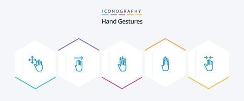 Hand Gestures 25 Blue icon pack including gesture. down. finger. gesture. finger vector