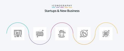 Startups And New Business Line 5 Icon Pack Including ecommerce. success. break. mountain. time vector