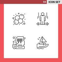 Modern Set of 4 Filledline Flat Colors Pictograph of atom device user left memory Editable Vector Design Elements